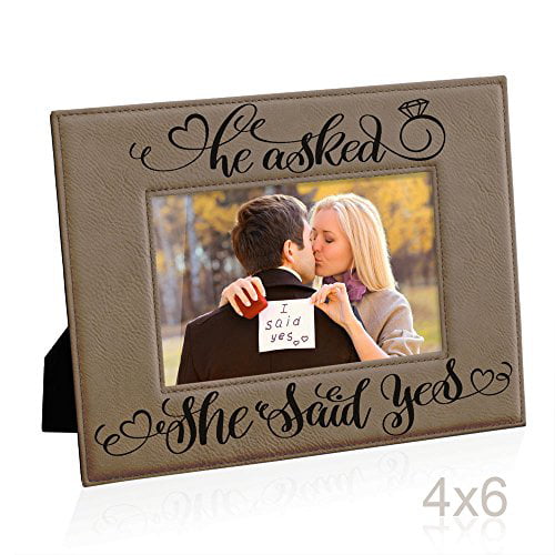 Engagement Picture Frame,Personalized Picture Frame,Engagment Frame,Fiance gift She said YES! Engagement gift It/'s about TIME